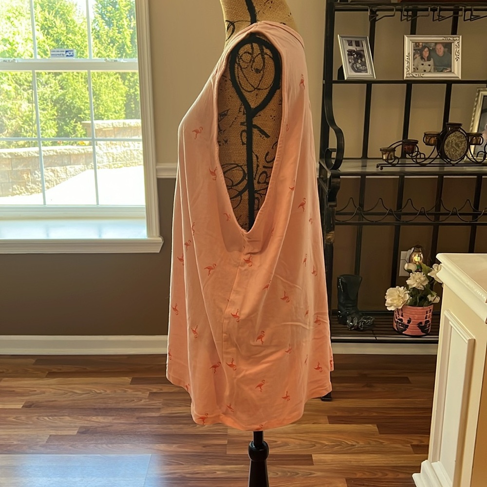 πFINAL PRICEβΌοΈ Old navy size XL long light pink with pink flamingos tank top - Picture 3 of 4